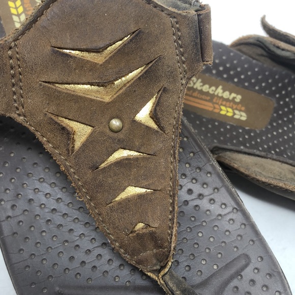 Skechers Raggae Sunshine Leather Flip Flop Sandals - Picture 11 of 11